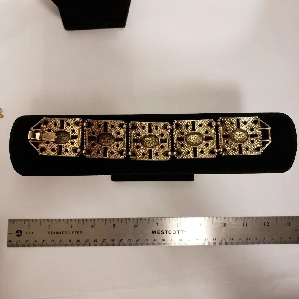 UPDATED AD Sarah Coventry Vintage 60's Bracelet Links Stones - Picture 4 of 16